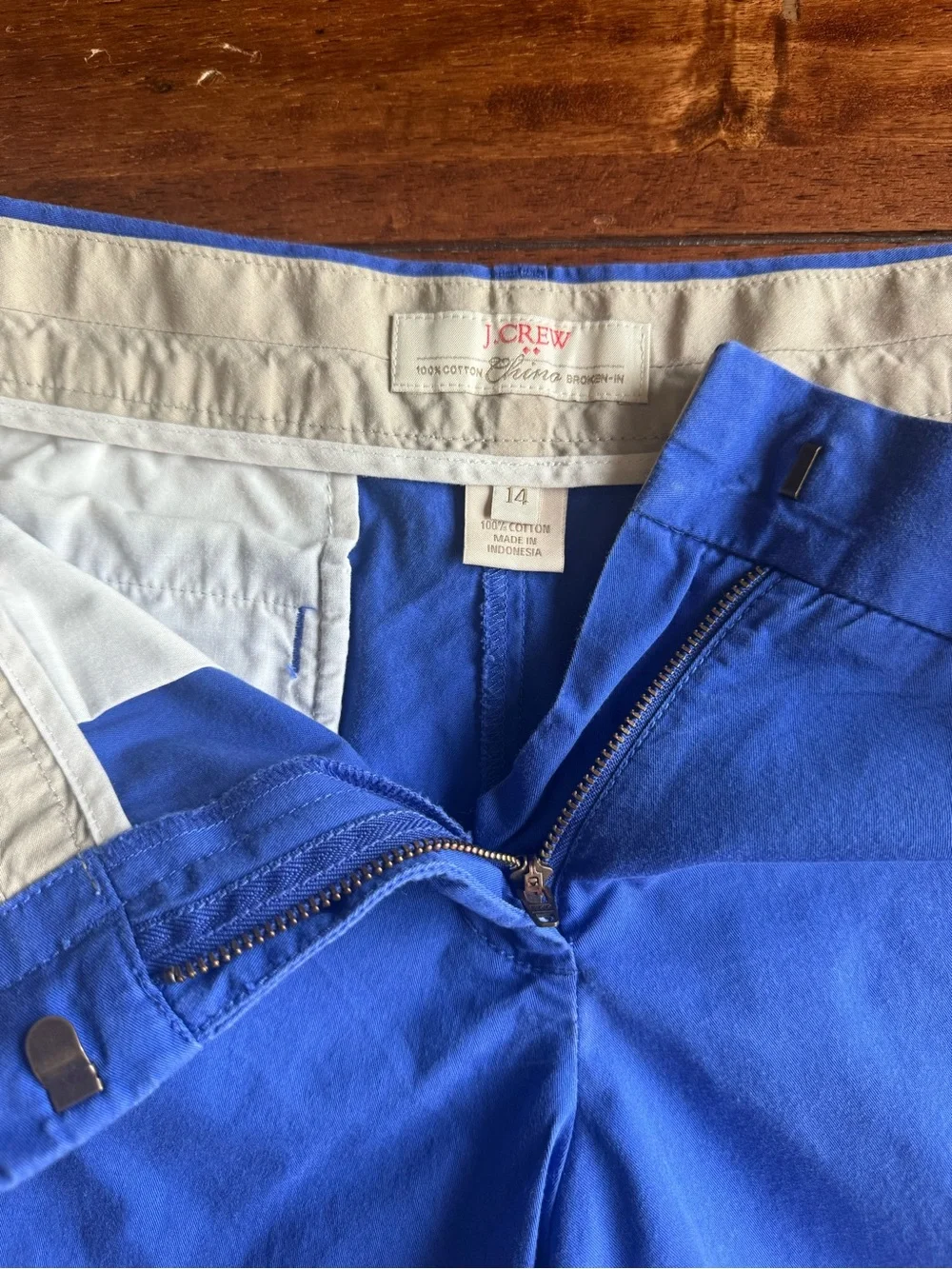 Women’s J. Crew Blue 4.5 Inch Cotton Shorts Size 14